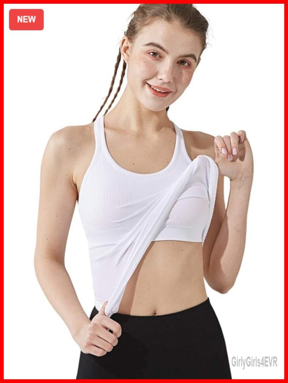 Racerback Tank Top with Built in Bra for Yoga and Workout